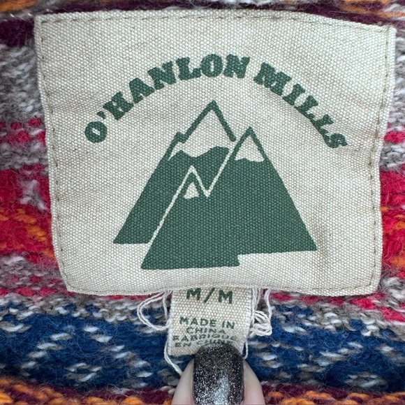 O’Hanlon Mills Fair Isle Sweater Wool Blend Nordic Knit Gray Women’s M - Picture 3 of 10
